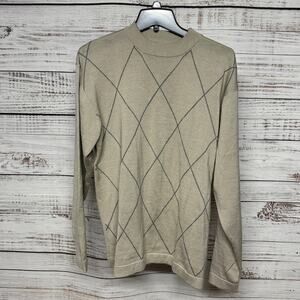 Elliott Vintage Beige Tan Argyle Sweater Men's Med